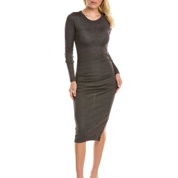 Michael Stars Anita Dress Ultra Rib Shine Gray New Tags Small - Picture 1 of 13
